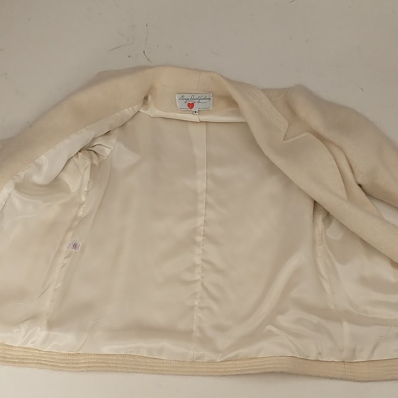 Vintage 80s / 90s Cream Mohair Blazer Jacket Deadstock Tailored Ivory Designer - Picture 9 of 12